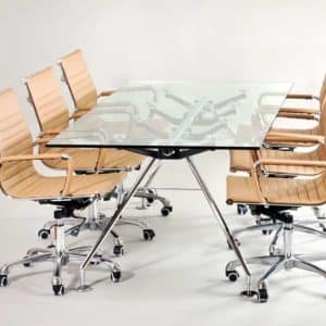 שולחן זכוכית לחדר ישיבות דגם 923