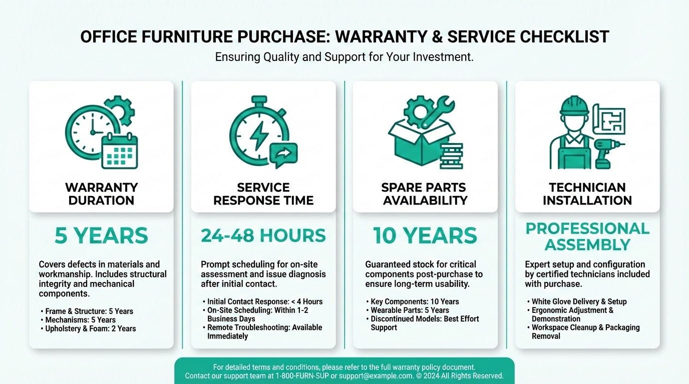 איך בודקים אחריות ושירות של מותג ריהוט משרדי