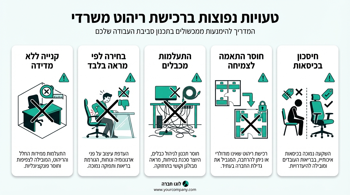 טעויות נפוצות ברכישת ריהוט משרדי - איך להימנע מהן