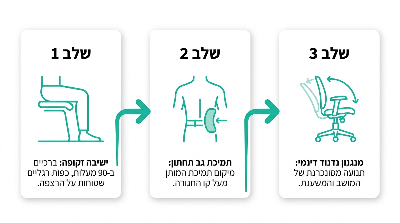 איך מכוונים כיסא משרדי להפחתת כאבי גב