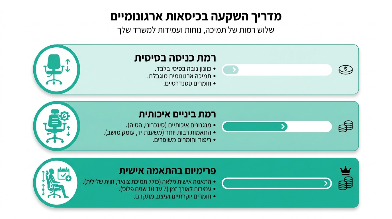 כמה להשקיע בכיסא ארגונומי משרדי