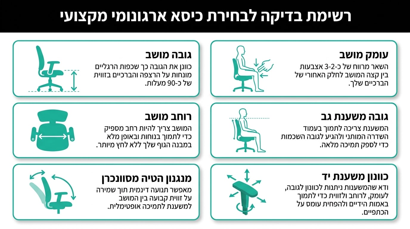 איך לבחור כיסא משרדי ארגונומי לנשים – צ'קליסט מקצועי