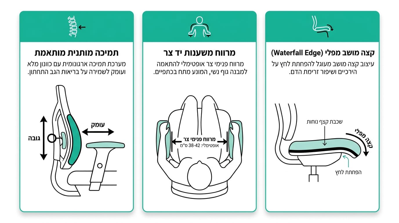 מאפיינים חשובים בכיסא משרדי מותאם לנשים