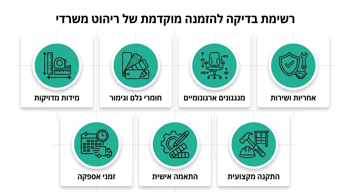 בדיקות מומלצות לפני הזמנת ריהוט משרדי