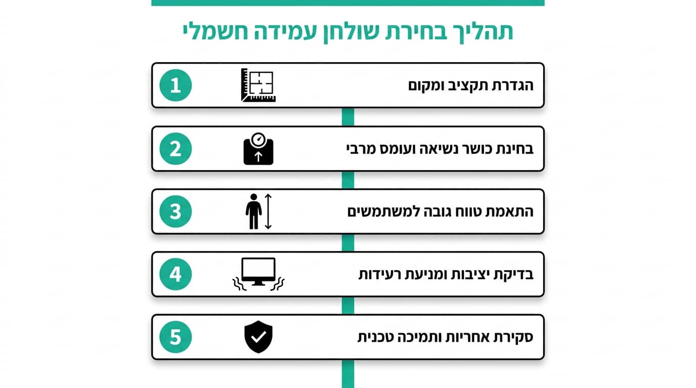 תהליך בחירת שולחן עמידה בחמישה שלבים