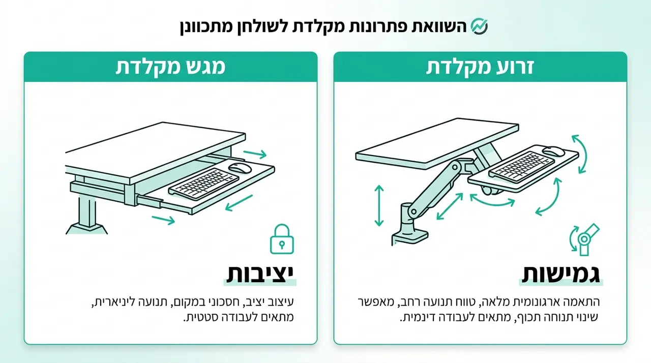 מגש מקלדת לשולחן עמידה
