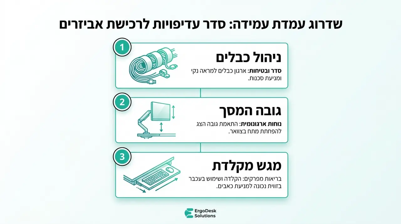 צ'ק-ליסט סדר עדיפויות לאביזרים